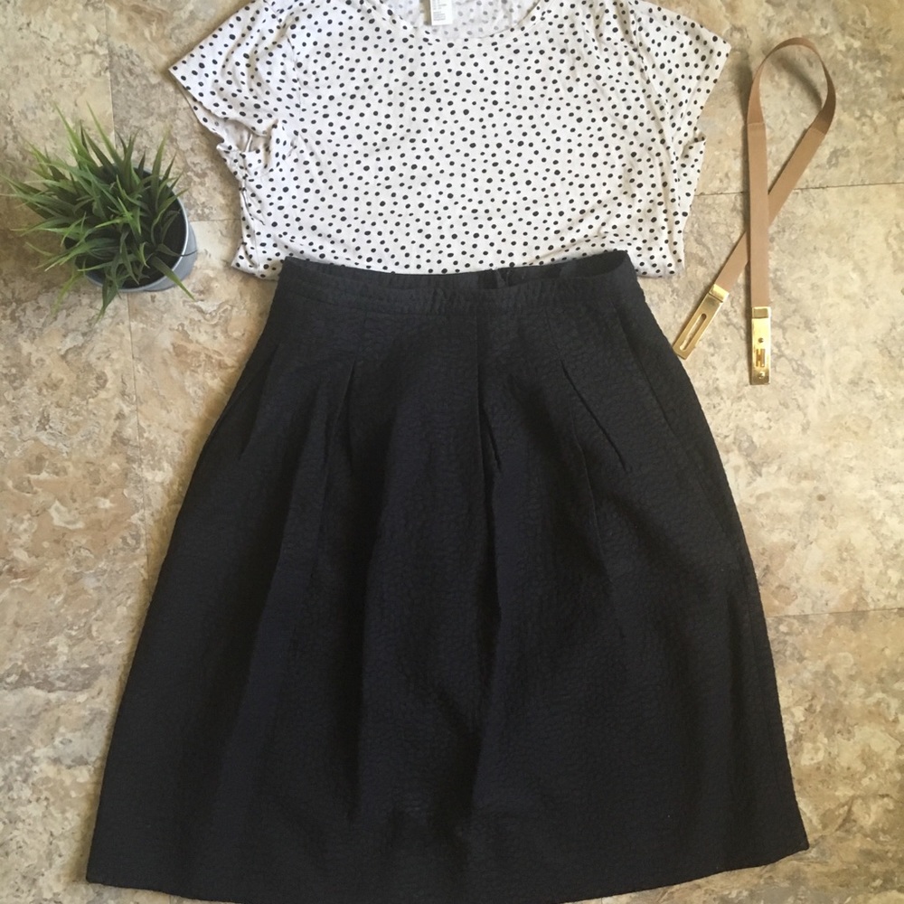 H&M textured flared midi skirt
